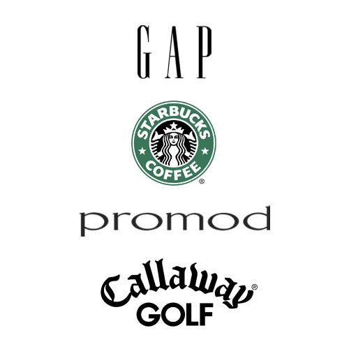 GAP, Starbucks, Promod and Callaway Golf