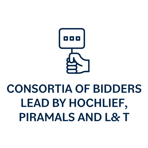 Consortia of bidders lead by Hochlief, Piramals and Larsen & Toubro