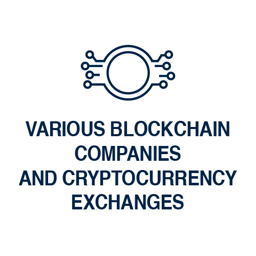 Various blockchain companies and cryptocurrency exchanges