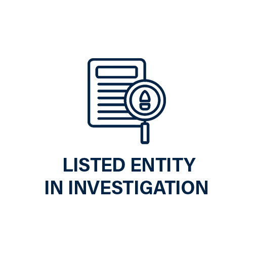 Listed entity in the investigation